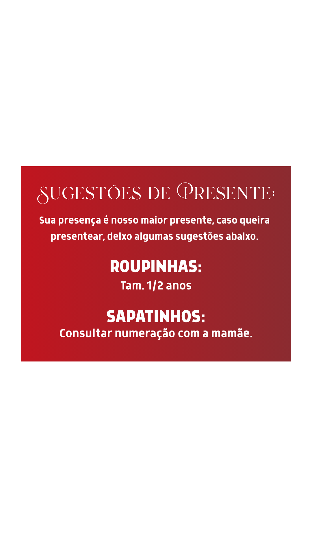 Sugestões de presente